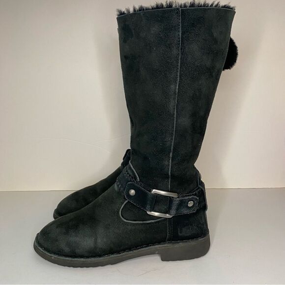 UGG Braiden Boot Black UGG Women's Cuff Boot Size 7.5 - Picture 3 of 10